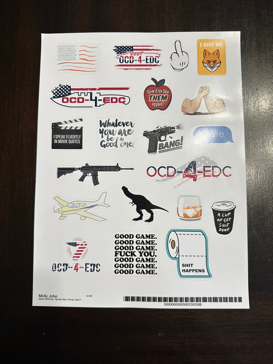 OCD-4-EDC Sticker Sheet